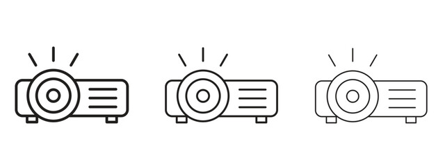 Projector icon linear style sign for mobile concept and web design.