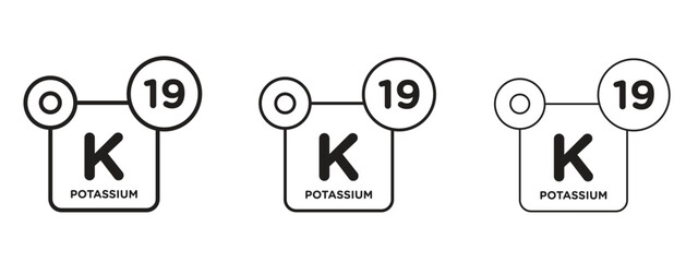 Potassium icon linear style sign for mobile concept and web design.