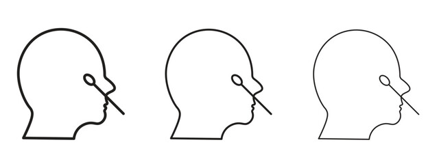 Nasal swab icon linear style sign for mobile concept and web design.