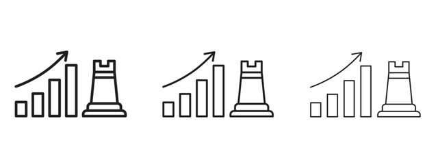 Marketing strategy icon linear style sign for mobile concept and web design.