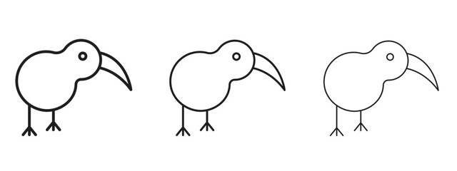 Kiwi bird icon linear style sign for mobile concept and web design.