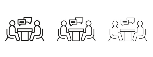 Job interview icon linear style sign for mobile concept and web design.