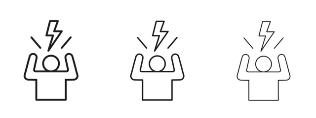 Irritated human icon linear style sign for mobile concept and web design.