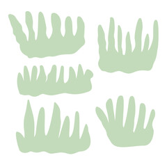 Abstract bushes set with green color