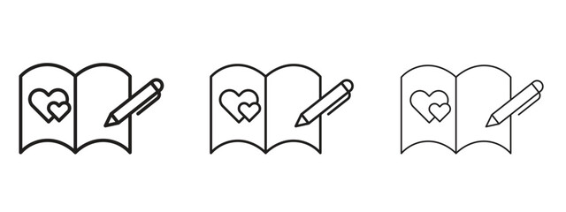 Guests book icon linear style sign for mobile concept and web design.