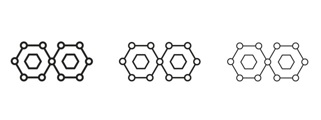 Graphene icon linear style sign for mobile concept and web design.