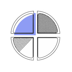 Abstract Circular Graphic with Four Sections in Different Patterns