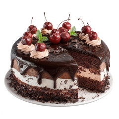 chocolate cake with cherries