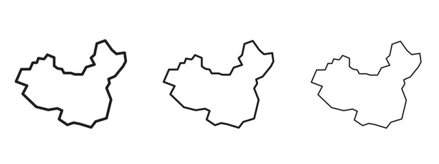 Obraz premium China map icon linear style sign for mobile concept and web design.