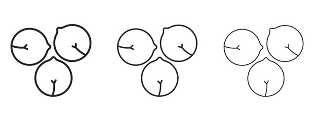 Fototapeta premium Chickpeas hummus icon linear style sign for mobile concept and web design.