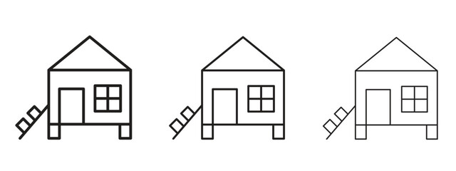 Chicken coop icon linear style sign for mobile concept and web design. © Pop