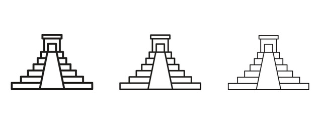 Chichen Itza icon linear style sign for mobile concept and web design.