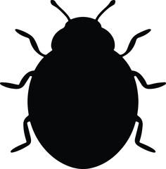 Silhouette beetle insect monochrome entomology simple graphic vector Illustrator