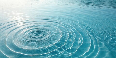Fototapeta premium Ripples on the surface of clear blue water