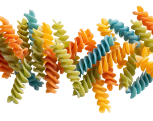 Colorful spiral pasta