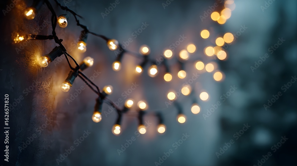 Aufkleber cozy string lights creating a warm inviting atmosphere