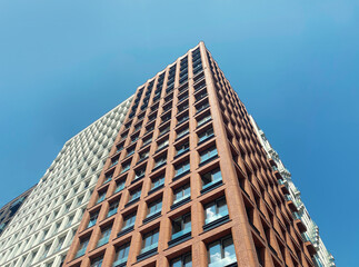 Obraz premium Architecture and real estate, modern residential apartment building with large panoramic windows
