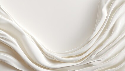 Smooth white fabric draped in flowing curves