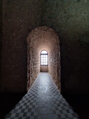Fototapeta premium Window in Santa Barbara Castle, Alicante, Spain
