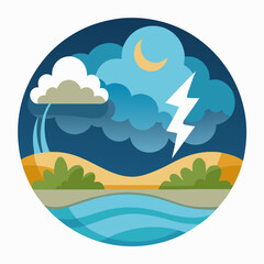 vector illustration of a tropical island