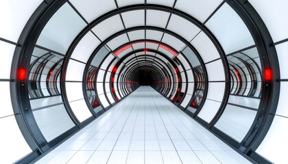 Futuristic tunnel hallway