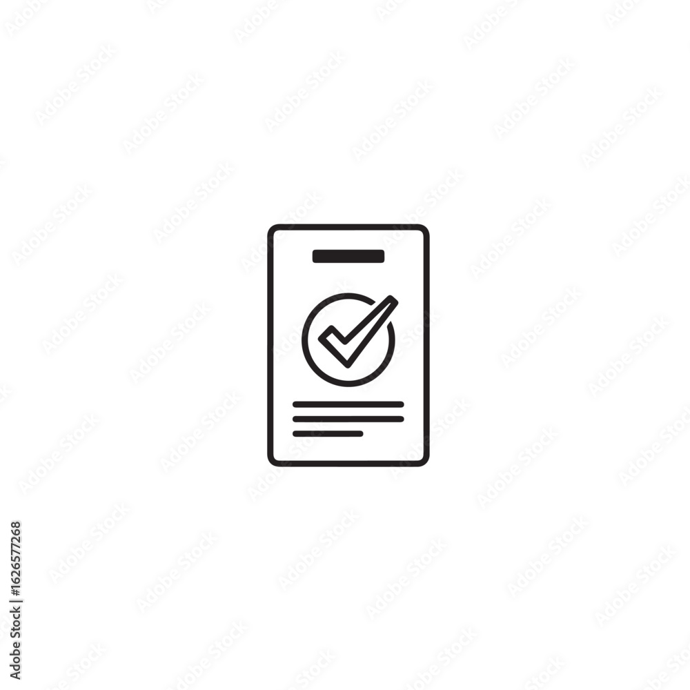 Poster vector art of document with a check mark icon isolated on white background