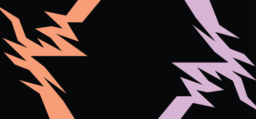 Geometric Spike Colored Lines On Minimalist Black Background With Some Copy To Text