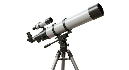 Telescope isolated on PNG background.