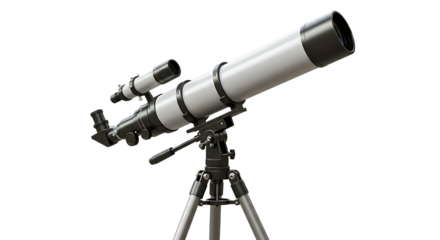 Telescope isolated on PNG background.
