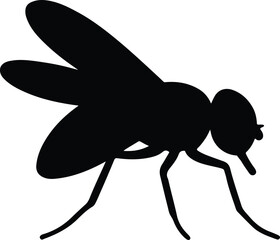Silhouette housefly insect isolated on white background vector Illustrator