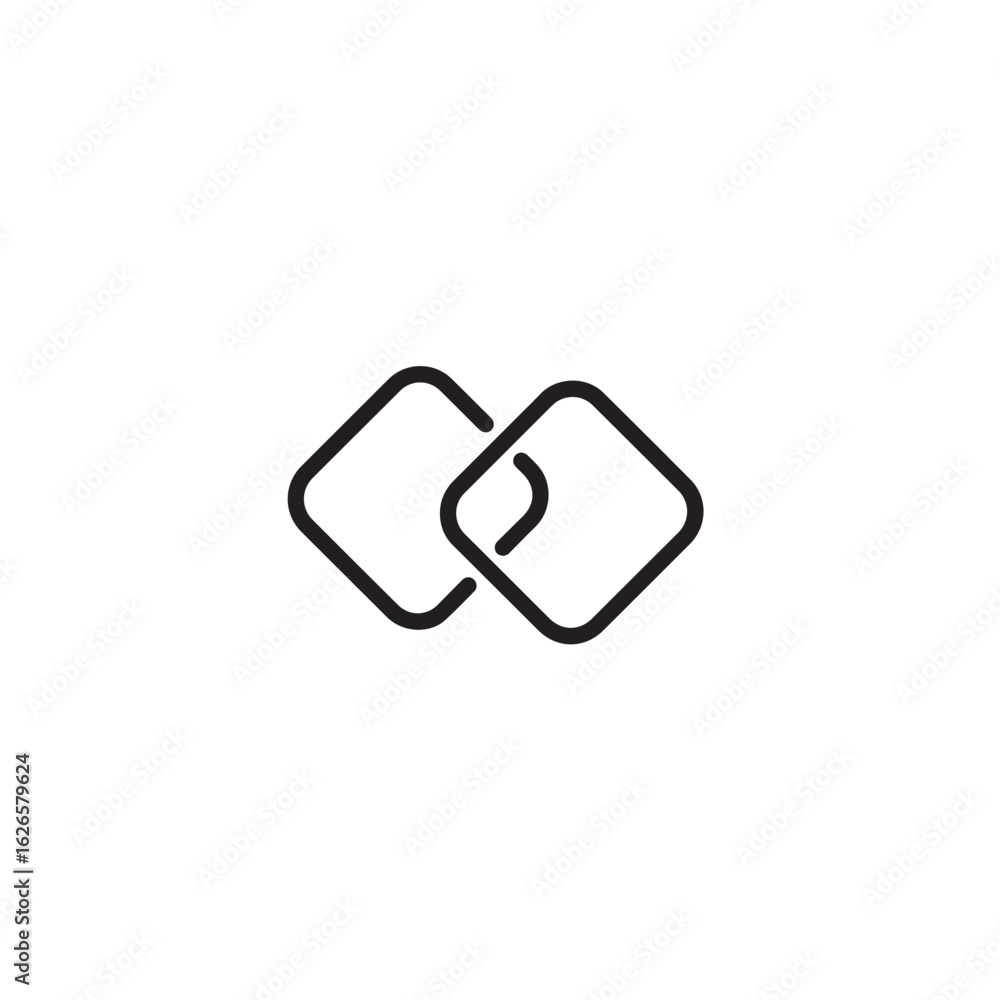 Poster vector art of linked squares icon isolated on white background
