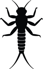 Silhouette mayfly insect detailed graphic design vector Illustrator