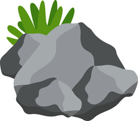 Rocks with Grass Illustration