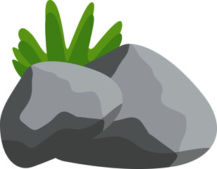 Obraz premium Rocks with Grass Illustration