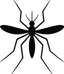 Silhouette mosquito insect with wings and legs vector Illustrator