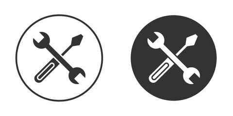 Tools icon logo design illustration template. Solid Style