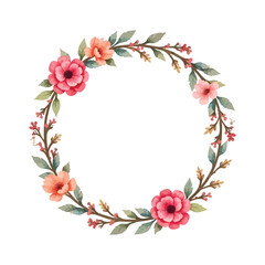 wreath of red flowers