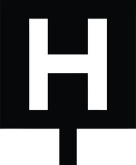 Obraz premium Helipad Symbol Icon helicopter landing pad