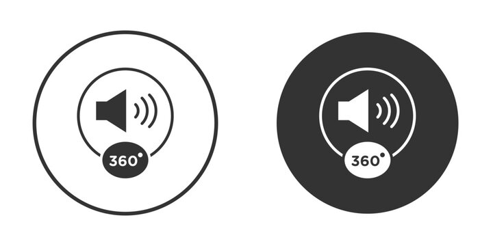 Surround sound icon logo design illustration template. Solid Style