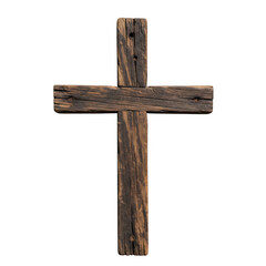 Fototapeta premium Rustic wooden cross isolated on transparent background