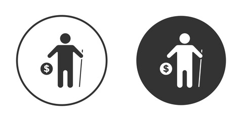Retirement icon logo design illustration template. Solid Style