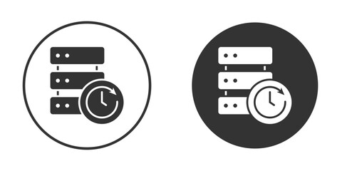 Real time data icon logo design illustration template. Solid Style