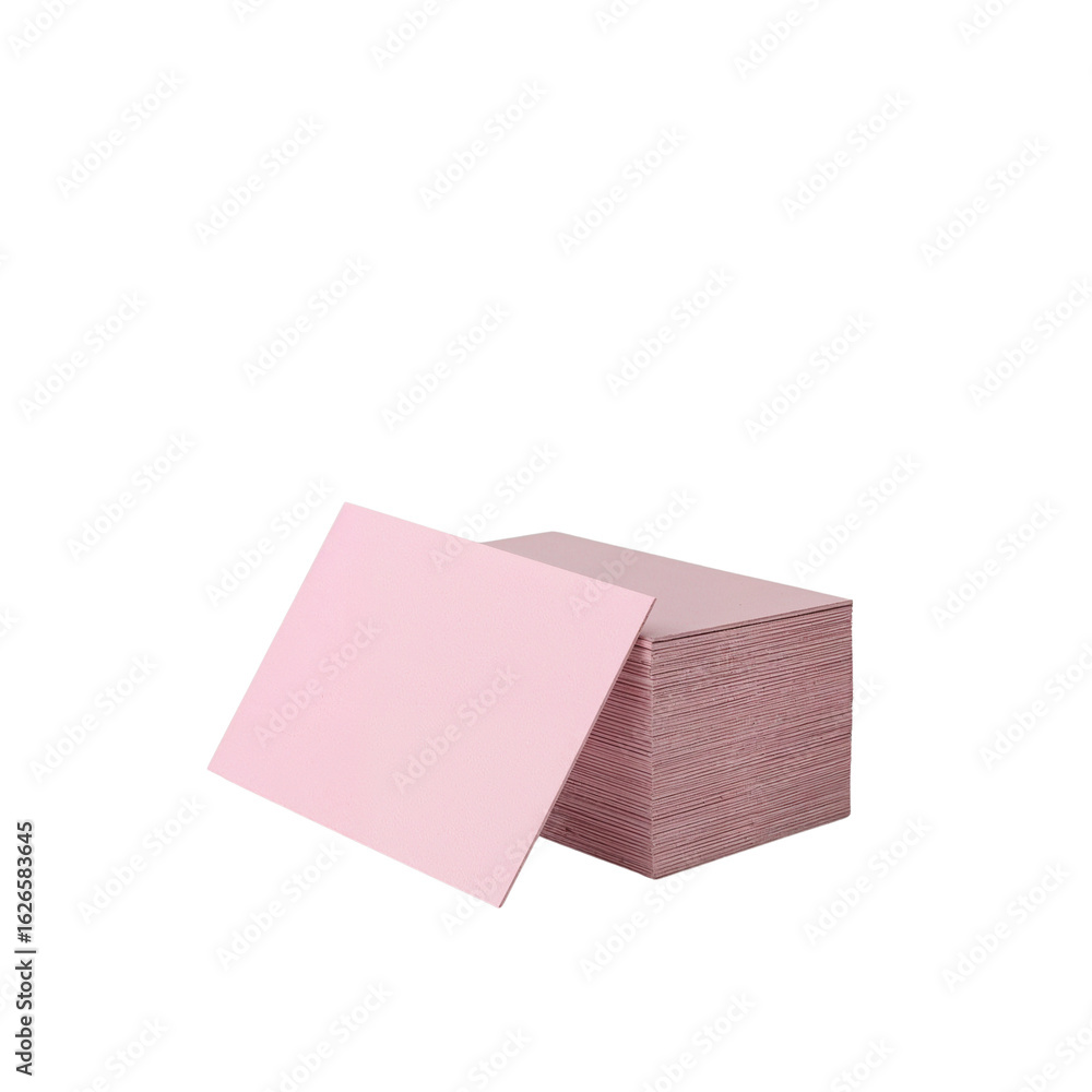 Poster elevated stack of pastel pink notes creating a minimalistic and clean aesthetic composition with a