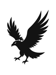 Attacking  fly eagle tattoo  dove with  feather design icon line airt vactor Illustrations on white background.