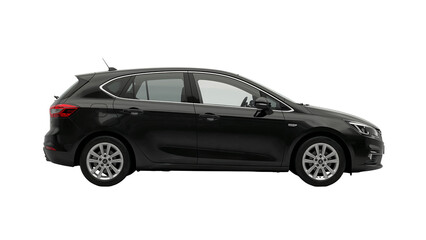 Sleek hatchback design showcased against a pure white backdrop, emphasizing automotive elegance