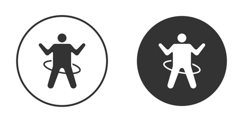 People Hula hop icon logo design illustration template. Solid Style