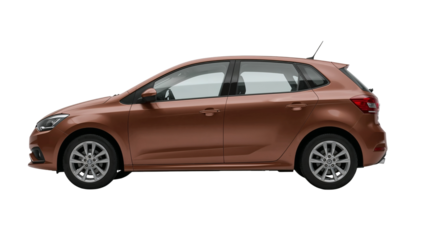 Sleek bronze hatchback isolated view showcasing automotive design with modern vehicle aesthetic