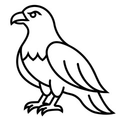 american bald standing eagle tattoo dove with feather design icon line airt vactor outline Illustrations on white backgrod