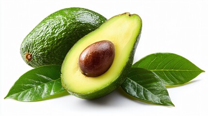 avocado on white background