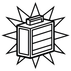 Geometric object with radiating lines abstract black and white